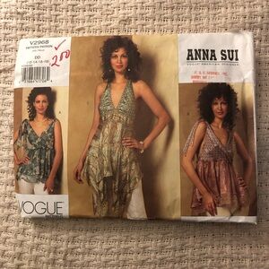 2 sewing patterns Anna Sui Vogue  Tops and chair covers